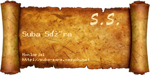 Suba Sára névjegykártya
