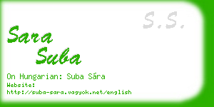 sara suba business card