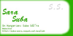 sara suba business card